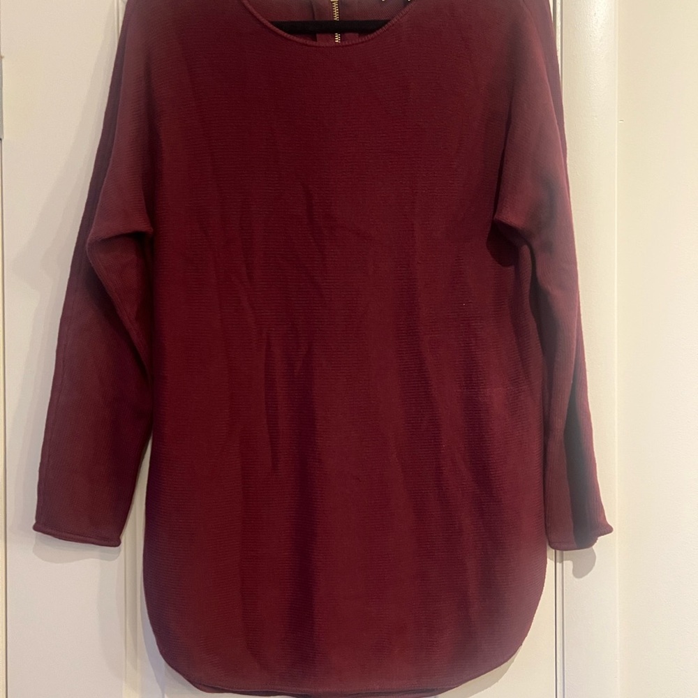 Michael Kors Maroon Tunic 3/4 Sleeve Sweater